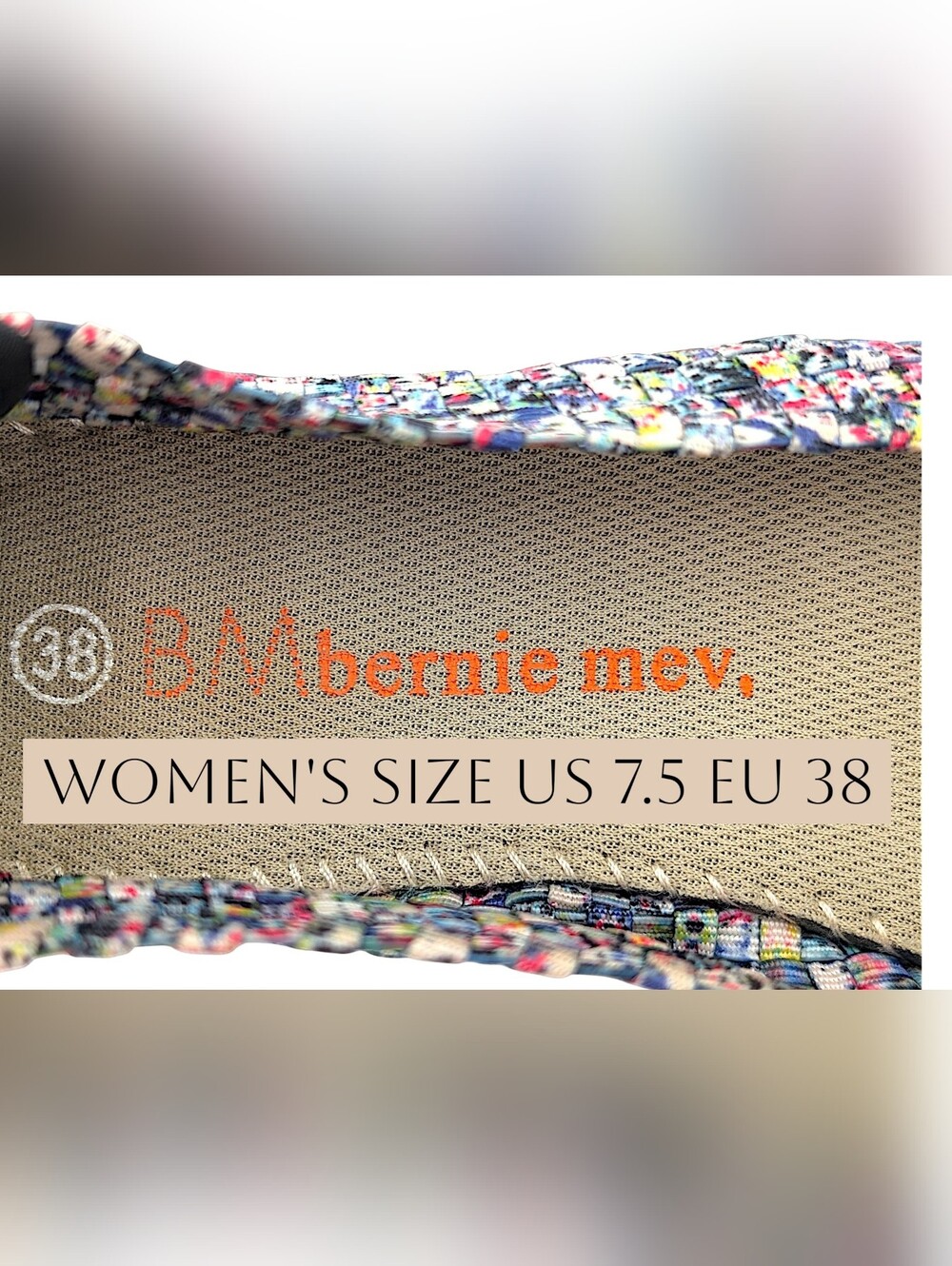 Bernie Mev BM New York Sz US 7.5 EU 38 Woven Multi-Color Confetti Ballet Flats - Picture 11 of 17